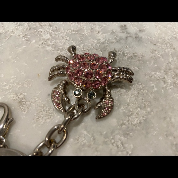 Argentino SC keychain Swarovski crystals Crab. Calling all cancers! Pink bling! - Picture 5 of 5